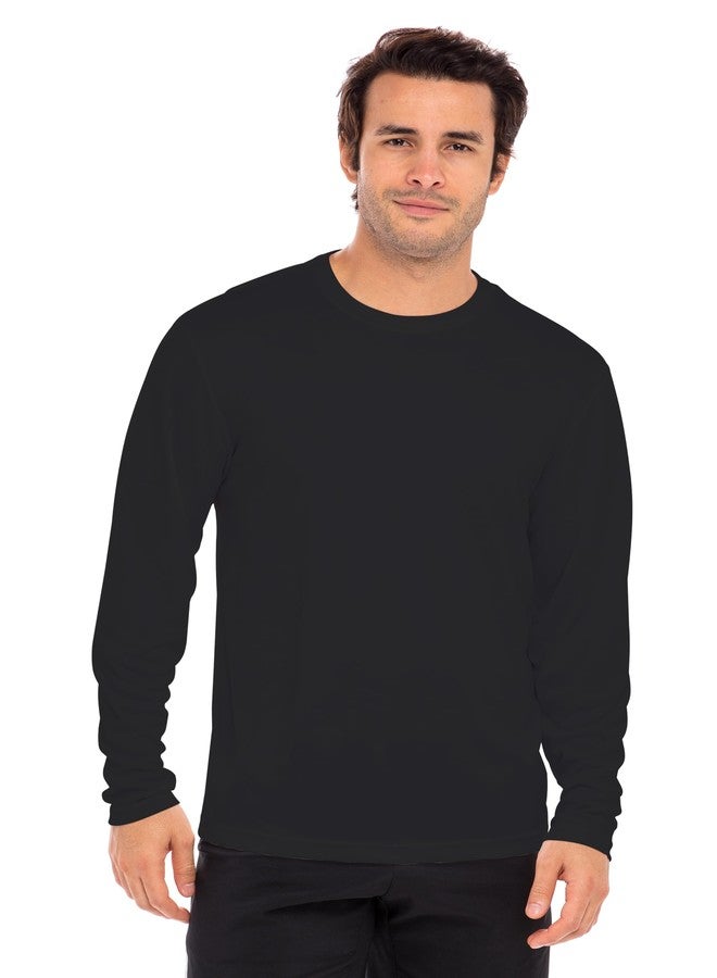 Opna Men's Long Sleeve Moisture Wicking Athletic Shirts BLACK-2XLT - Image 2